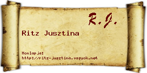 Ritz Jusztina névjegykártya