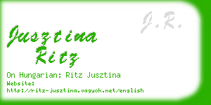 jusztina ritz business card